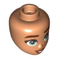 Minidoll Head with Reddish Brown Eyebrows, Olive Green Eyes print Nougat