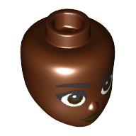 Minidoll Head, Black Eyebrows, Dark Brown Eyes, Black Lips print in 