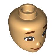 Minidoll Head with Reddish Brown Eyebrows, Eyes, Thin Closed Mouth print in 