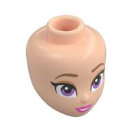 Minidoll Head, Dark Tan Eyebrows, Lavender Eyes, Coral Lips print Hellnougat