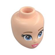 Minidoll Head, Dark Tan Eyebrows, Medium Blue Eyes, Coral Lips print in 