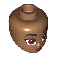 Minidoll Head with Black Eyebrows, Dark Red Eyes, Lips print Medium Nougat