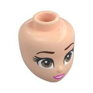 Minidoll Head, Reddish Brown Eyebrows, Brown Eyes, Dark Pink Lips print Light Nougat