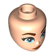 Minidoll Head, Reddish Brown Eyebrows, Bright Light Blue Eyes, Dark Red Lips, Closed Mouth Hellnougat