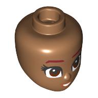 Minidoll Head, Dark Red Eyebrows, Reddish Brown eyes, Looking Up print Medium Nougat