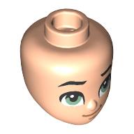 Minidoll Head, Sand Green Eyes, Looking Up, Closed Mouth Smile print in 
