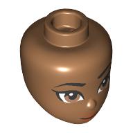 Minidoll Head, Black Eyebrows, Brown Eyes, Peach Lips, Closed Mouth Mittelnougat