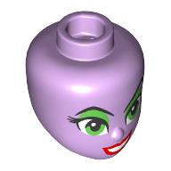 Minidoll Head, Bright Green Eyeshadow, Red Lips print Lavendel