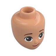 Minidoll Head, Reddish Brown Eyebrows, Dark Brown Eyes, Smile print Nougat
