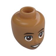 Minidoll Head, Reddish Brown Eyebrows, Brown Eyes, Smile Medium Nougat