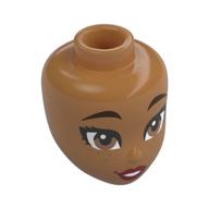 Minidoll Head, Dark brown Eyebrows, Brown Eyes, Dark Red Lips, Freckles print Mittelnougat