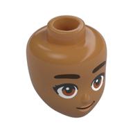 Minidoll Head, Dark Brown Eyebrows, Medium Brown Eyes, Peach Lips Mittelnougat
