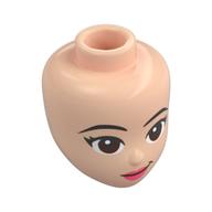 Minidoll Head, Black Eyebrows, Reddish Brown Eyes, Coral Lips in 