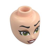 Minidoll Head, Black Eyebrows, Olive Green Eyes, Dark Tan Eyeshadow, Dark Red Lips Hellnougat