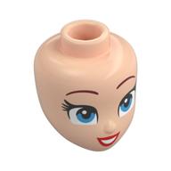 Minidoll Head, Dark Red Thin Eyebrows, Dark Azure Eyes, Red Lips Hellnougat