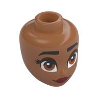 Minidoll Head, Thick Black Eyebrows, Dark Red Eyeshadow, Brown Eyes, Dark Red Lips Sienna Brown