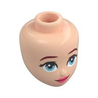 Minidoll Head with Dark Red Eyebrows, Medium Azure Eyes, Coral Lips Hellnougat