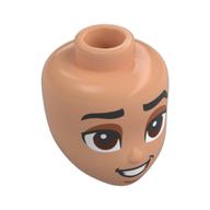 Minidoll Head, Thick Black Eyebrows, Reddish Brown Eyes, Black Lips, Teeth Nougat