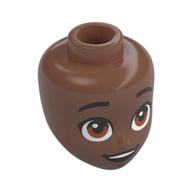Minidoll Head, Black Eyebrows, Brown Eyes, Looking Up, Open Mouth Medium Brown