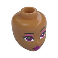 Minidoll Head, Thin Black Eyebrows, Dark Pink Eyeshadow, Magenta Eyes, Lips Medium Nougat
