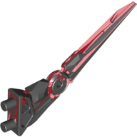 Large Figure Weapon Blade / Claw / Spike, Witch Doctor, Marbled Red Pattern Schwarz
