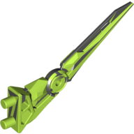 Large Figure Weapon Blade / Claw / Spike, Flexible with Marbled Lime Pattern Schwarz