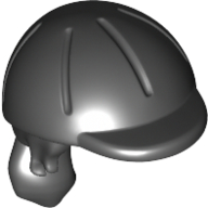 Hair and Helmet, Long with Ponytail and Riding Helmet [PLAIN] Black