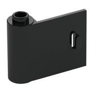Door 1 × 3 × 2 Left - Open Between Top and Bottom Hinge Black