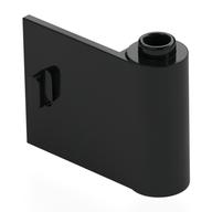 Door 1 × 3 × 2 Right - Open Between Top and Bottom Hinge in Schwarz