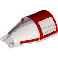 Windscreen 7 × 4 × 2 Round with Handle with Red Cockpit print Trans-Brown