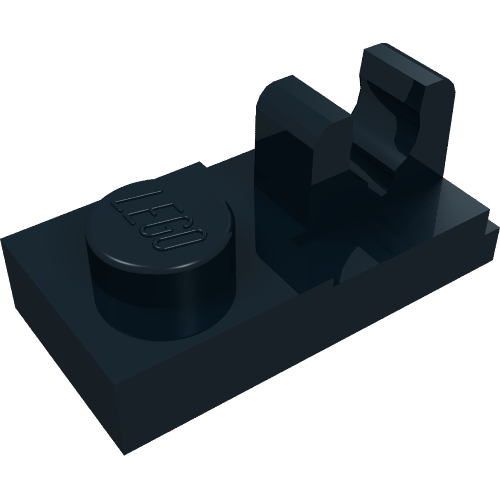 Plate Special 1 × 2, Top Clip [Split] Black