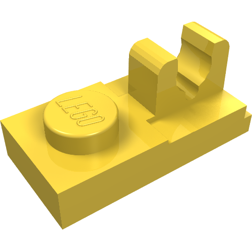 Plate Special 1 × 2, Top Clip [Split] Yellow