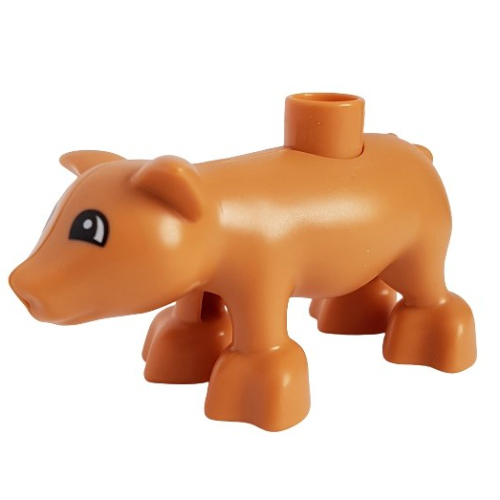 Duplo Animal Pig, Semi-Circular Eyes Print Nougat
