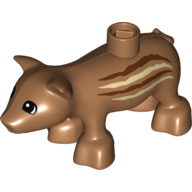Duplo Animal Pig / Boar, Stripes Print Medium Nougat