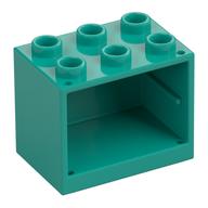 Cupboard 2 × 3 × 2 with Hollow Studs Dark Turquoise