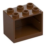 Cupboard 2 × 3 × 2 with Hollow Studs Reddish Brown
