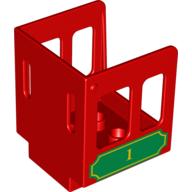 Duplo Train Cabin 3 × 3 × 3 1/2 with Green Plaque and '1' Print Rot