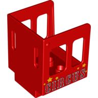 Duplo Train Cabin 3 × 3 × 3 1/2 with Red 'CIRCUS' and Stars Print Red