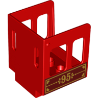 Duplo Train Cabin 3 × 3 × 3 1/2 with Dark Red Plaque and '95' Print Red