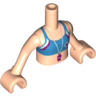 Minidoll Torso Girl with Crop Top with Whistle Print, Light Nougat Arms and Hands Light Nougat