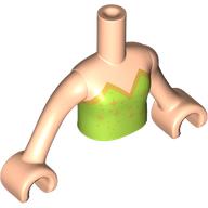 Minidoll Torso Girl with Lime Dress, Gold Trim Print, Light Nougat Arms and Hands Hellnougat