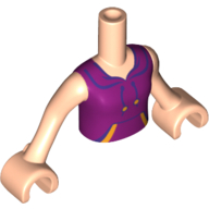 Minidoll Torso Girl with Magenta Top with Strings and Front Pockets print / Light Nougat Arms with Hands Hellnougat