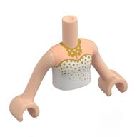 Minidoll Torso Girl with Gold Decorations, Necklace print, Light Nougat Arms and Hands in 