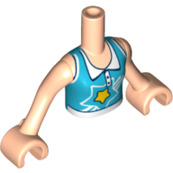 Minidoll Torso Girl with Medium Azure Sport Shirt with Star Print, Light Nougat Arms and Hands Hellnougat