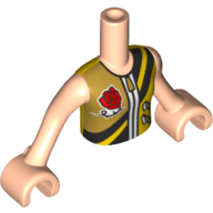 Minidoll Torso Girl with Sport Shirt with Zipper and Rose Print, Light Nougat Arms and Hands Hellnougat
