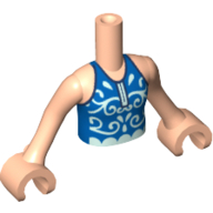 Minidoll Torso Girl with Blue Shirt with Aqua Patterns Hellnougat
