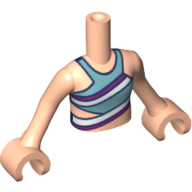 Minidoll Torso Girl with Magenta, Sand Blue, White Top Light Nougat