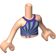 Minidoll Torso Girl with Medium Blue/Dark Purple Top with Knot Hellnougat