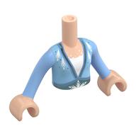 Minidoll Torso Girl with Medium Blue Dress, Dark Azure Trim, White Shirt Light Nougat
