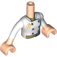 Minidoll Torso with Girl Chef Suit, Gold Buttons Print, Light Nougat Hands Hellnougat